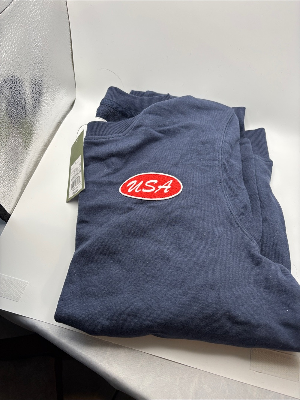Goodfellow & Co Navy Sweatshirt with Red USA Patch